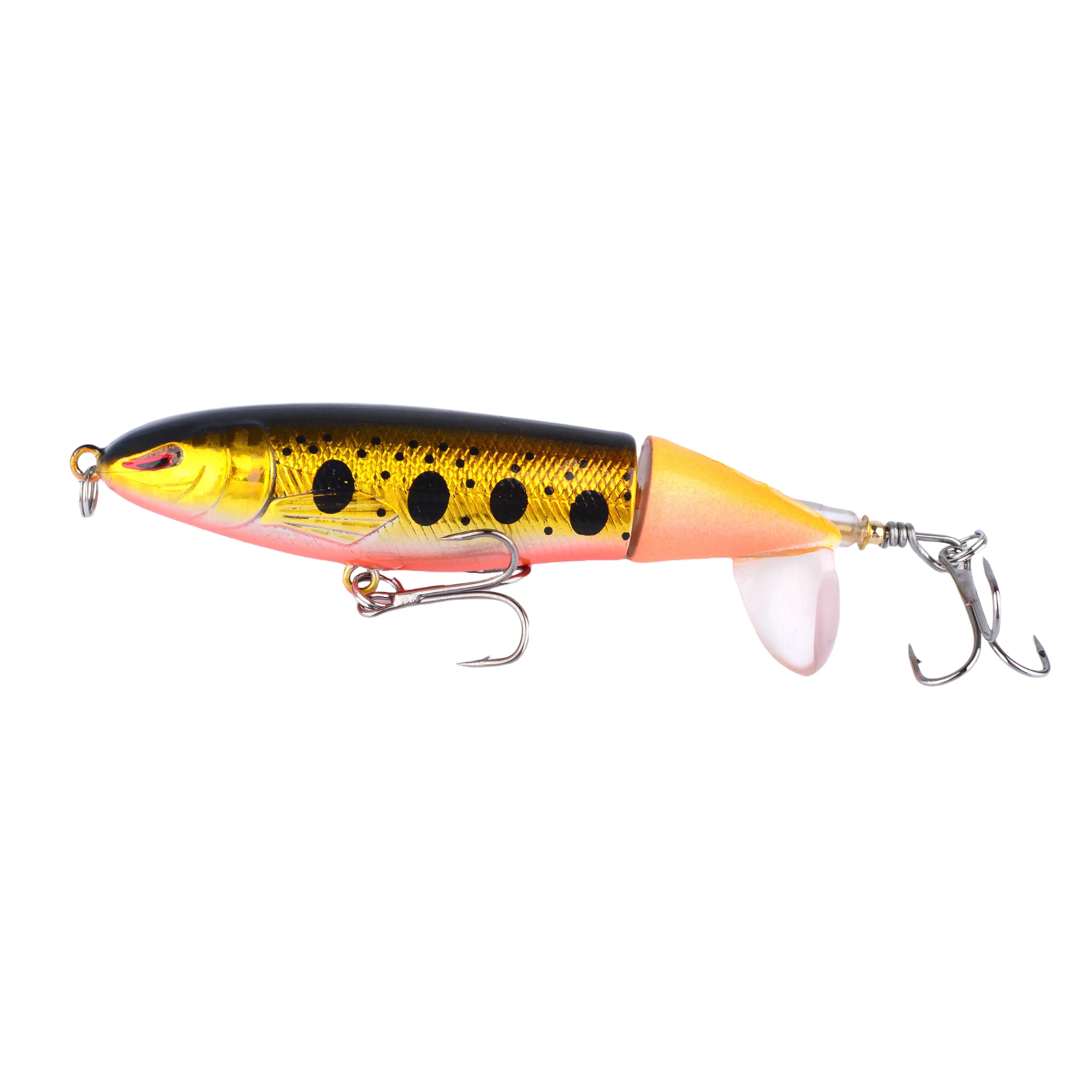 1Pc Fishing Lures Whopper Popper Topwater Artificial Bait Hard Rotating Tail Fishing Tackle