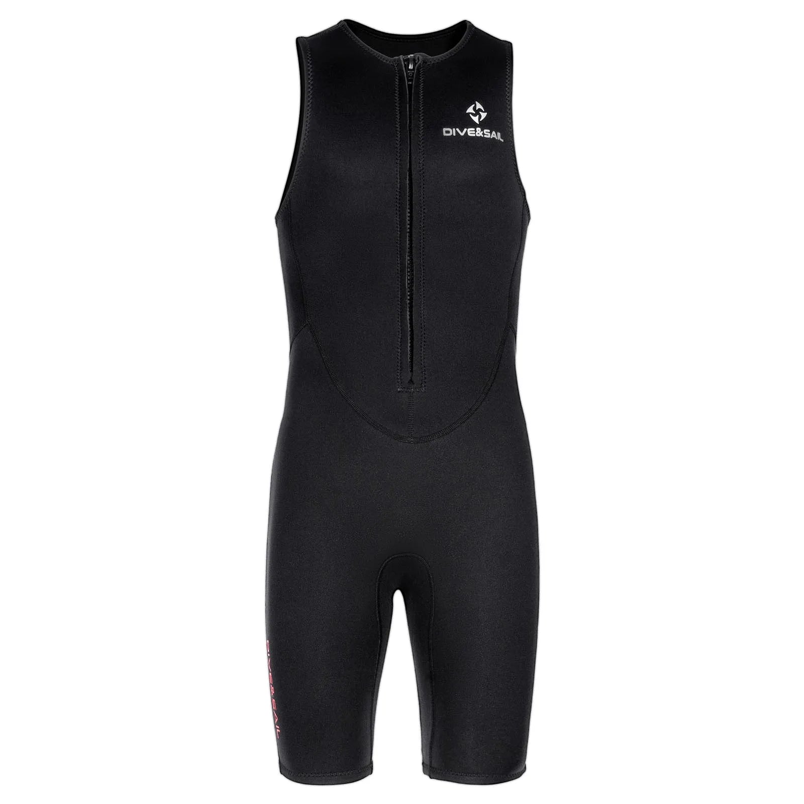 Mens 2mm Wetsuit Jumpsuit Swimwear Sleeveless Front Zipper Solid Color Bodysuit One-Piece Swimsuit for Snorkeling Surfing Diving