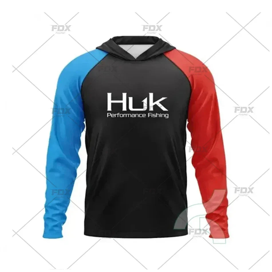 New Fishing Hoodie Huk Men Clothes Summer Breathable Long Sleeve Fishing Shirt Sun Protection Camouflage Fishing Shirts Tops