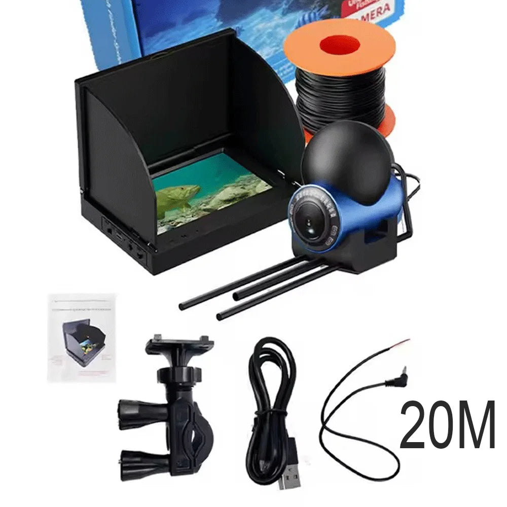 4.3" HD Screen Underwater Fishing Camera Fish Finder 50m Detection Depth 220° Wide Angle Waterproof for Boat Sea Fishing Marine