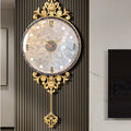 Brass Radio Wave Wall Clock Silent Modern Auto-Sync Timepiece for Bedroom 2024 Minimalist Living Room Decor