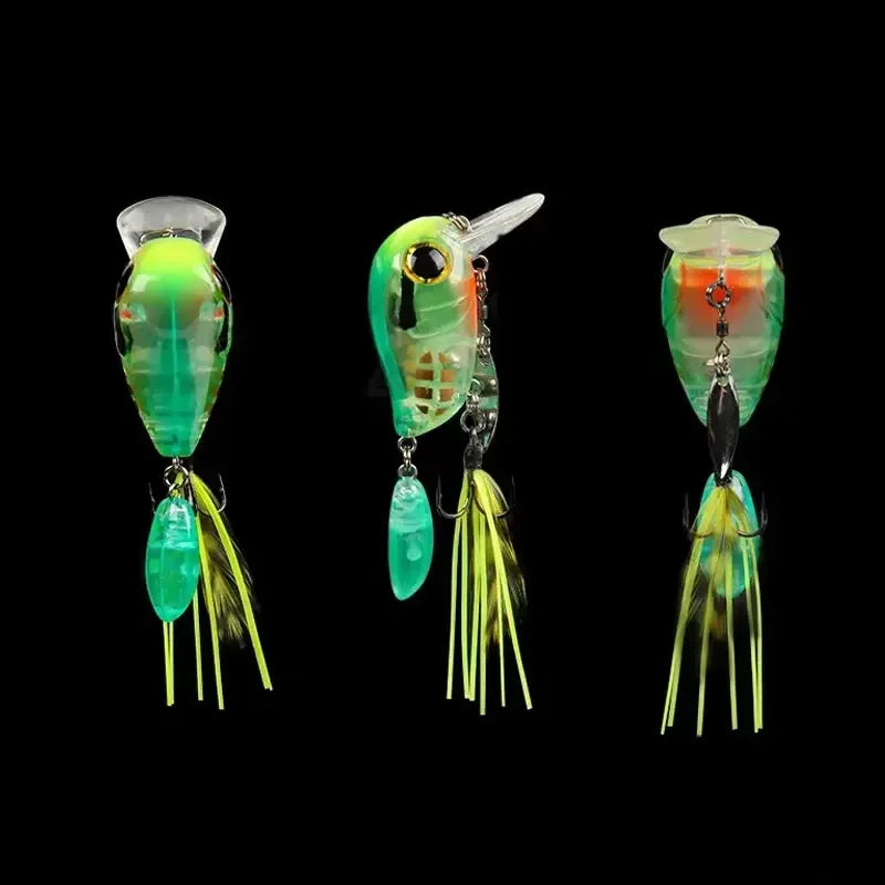 Topwater Crankbaits 8g Fishing Lures with Spinner Wobblers Rotating Glitter Artificial Hard Baits Freshwater Bass Lures Tackle