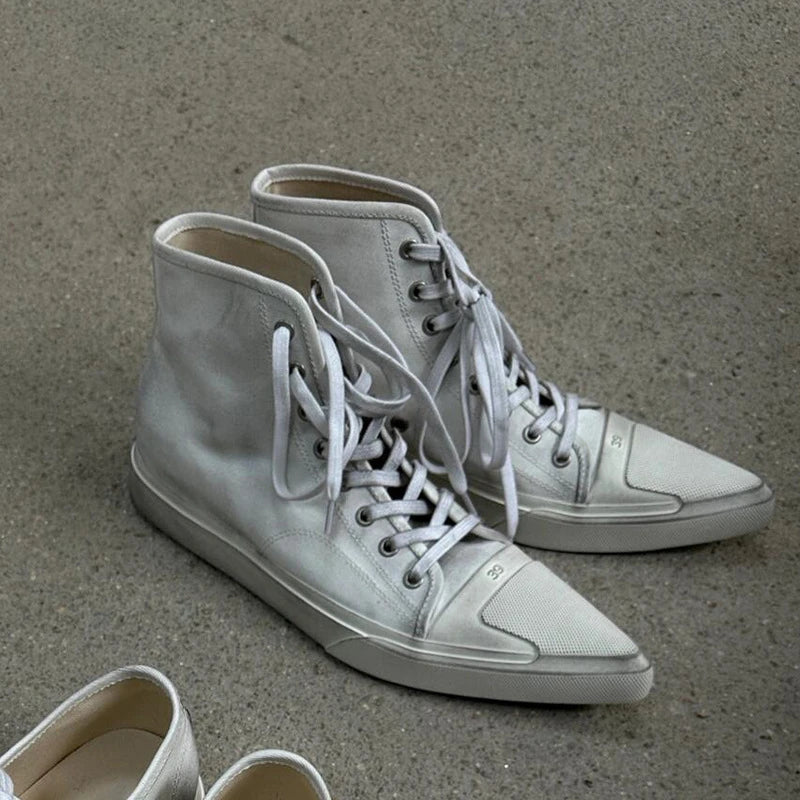Women's Shoes White Fashion Hand-made Ladies Canvas Shoes Unisex Zapatillas De Mujer