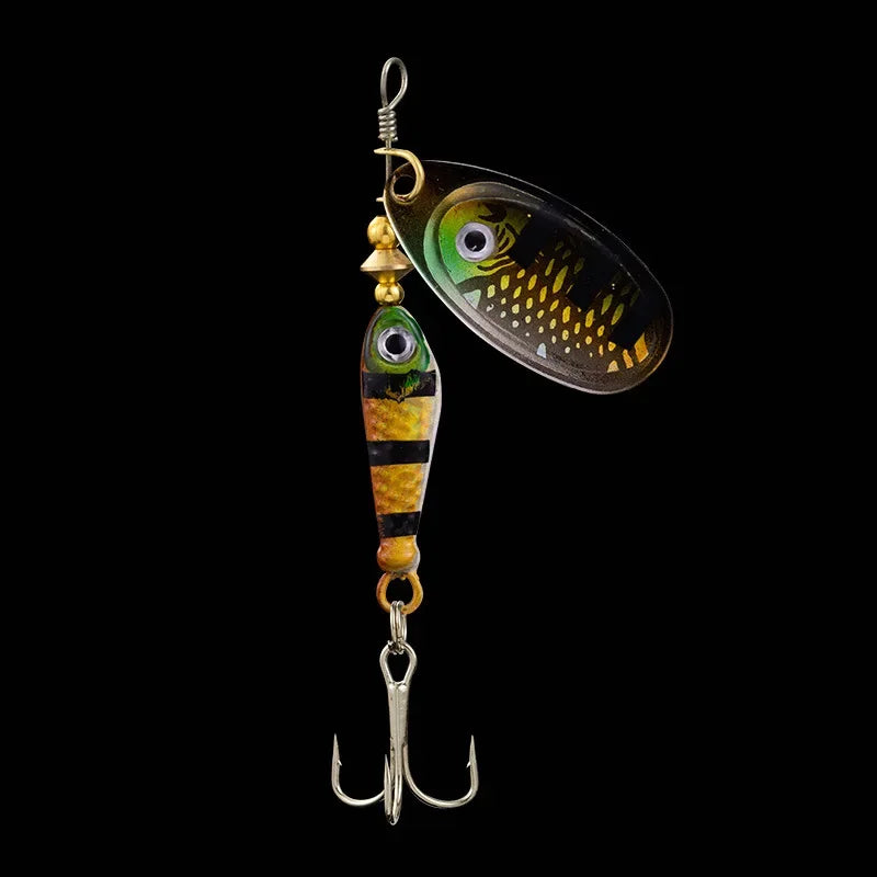 1 Pcs Rotating Spinner Fishing Lure Treble Hooks Wobblers Bass Fishing Tackle 7cm 9g Metal Spoon Hard Bait Fishing Spoon Spinner