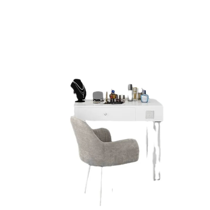 Vanity Set with Lighted Mirror, Makeup Vanity Dressing Table with LED Light, Drawers, Storage Shelves and Cosmetics Cabinet