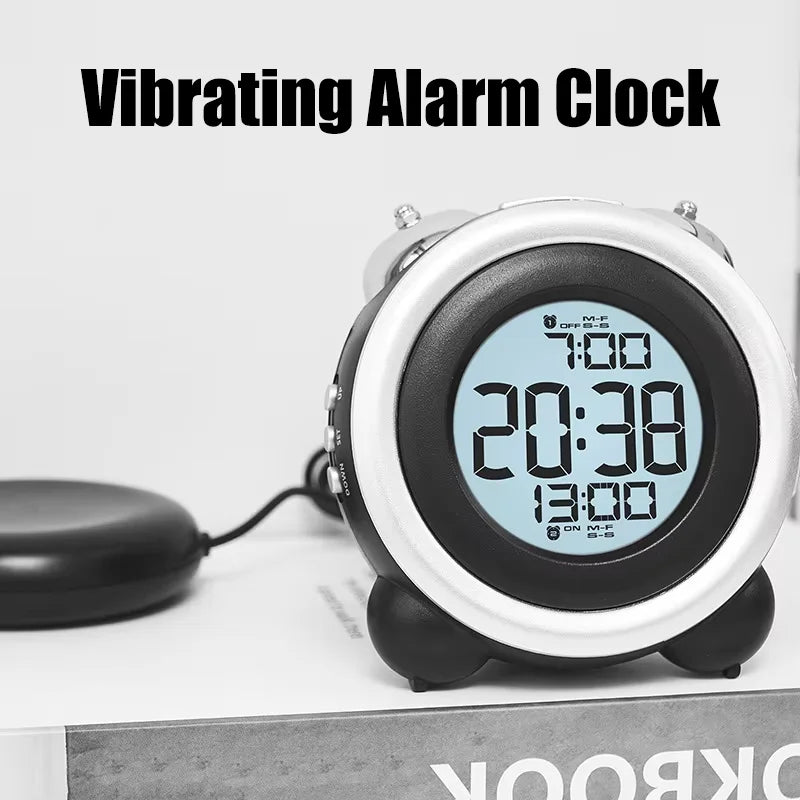Super Loud Vibrating Alarm Clock with Bed Shaker Multi-Functional Dual Alarm Clock for Heavy Sleeper Deaf Hard of Hearing Snooze