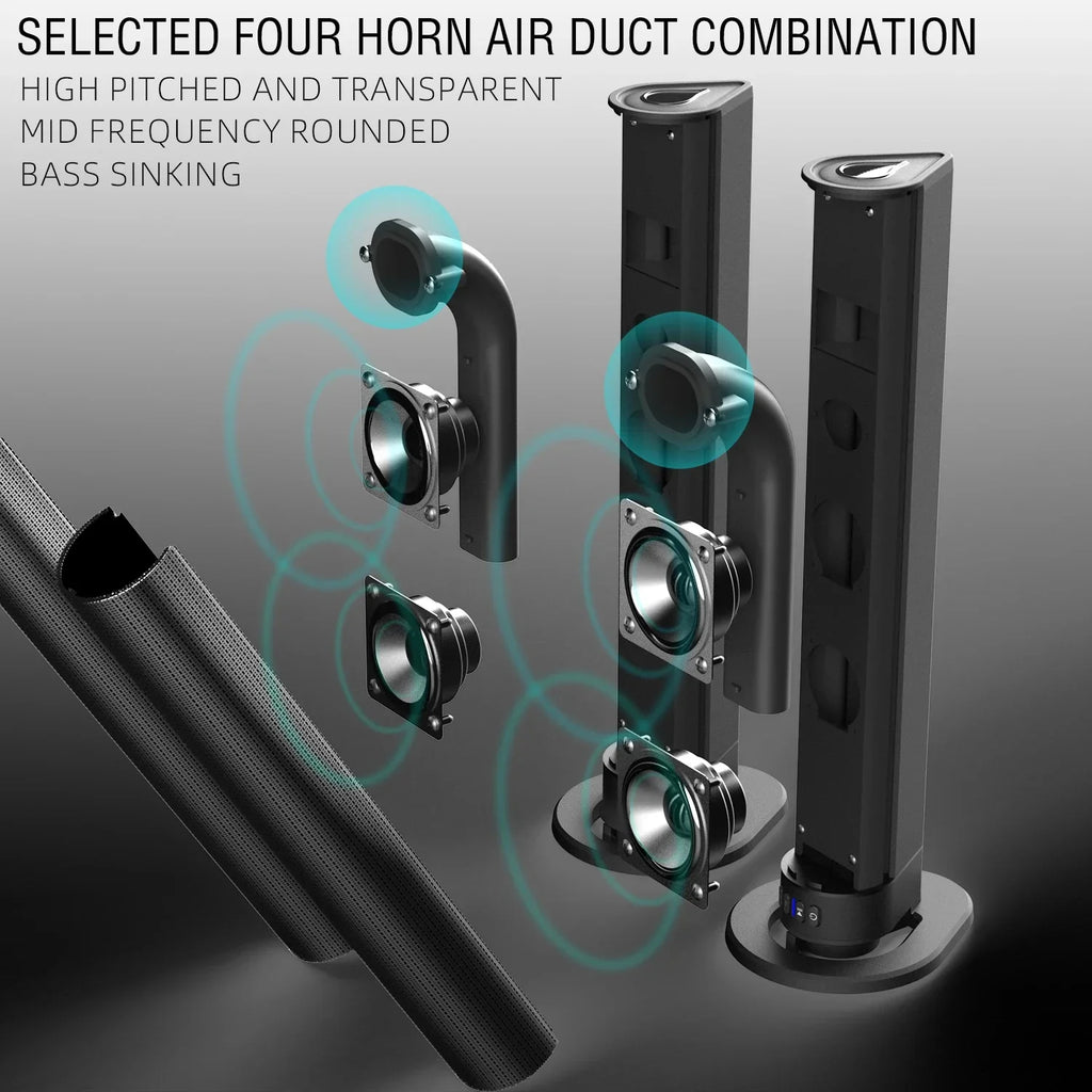 120W Home Theater Tower Speakers Multimedia HiFi Soundbar Wireless Bluetooth Speaker for TV Audio System