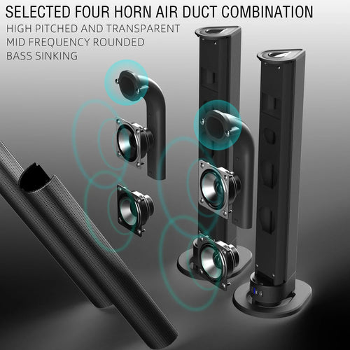 120W Home Theater Tower Speakers Multimedia HiFi Soundbar Wireless Bluetooth Speaker for TV Audio System