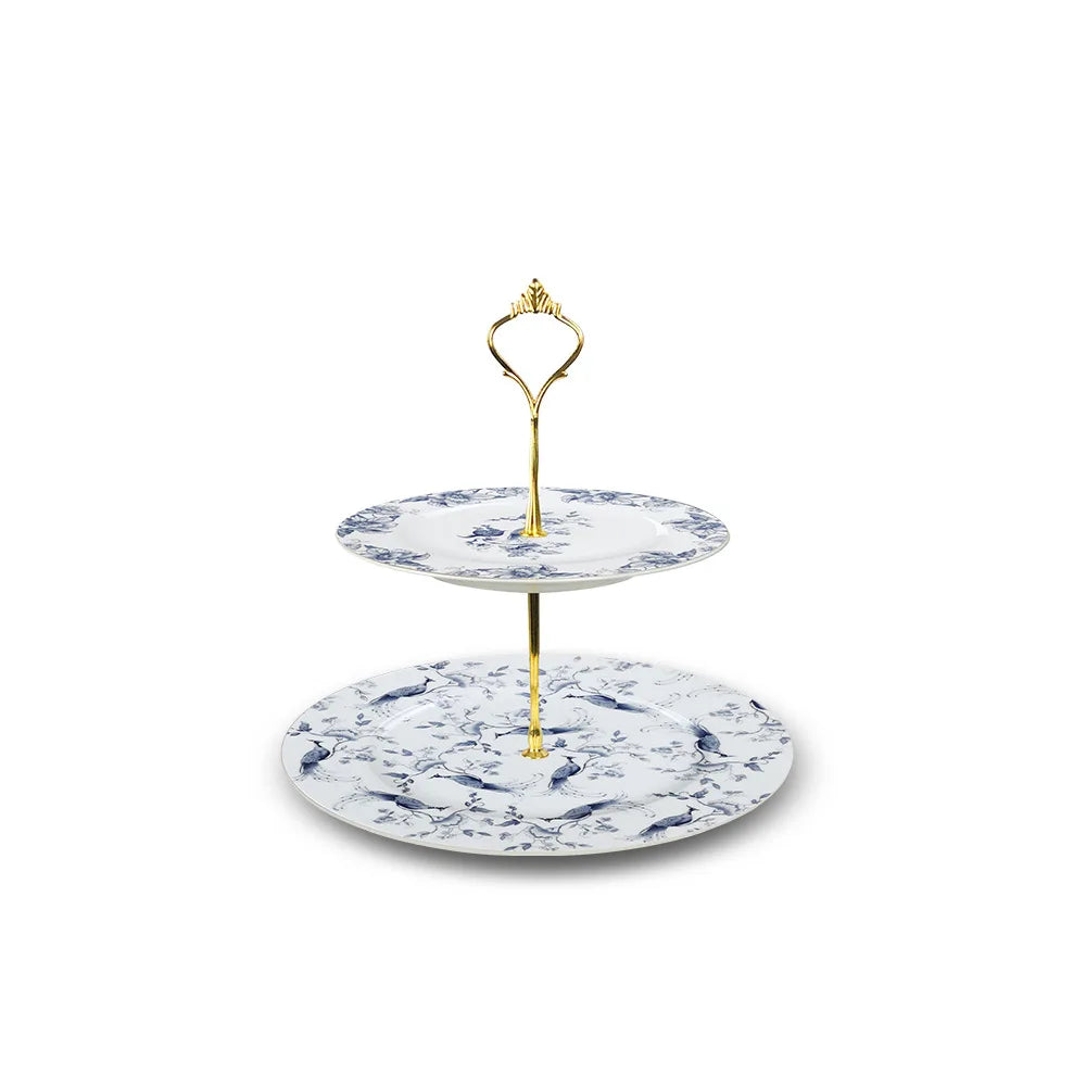 Bone China Dinning Plates Set Chinse style Flower Bird Peacock Porcelain Plate for Dessert Steak Bread Cake Dish Tray Coffee Cup