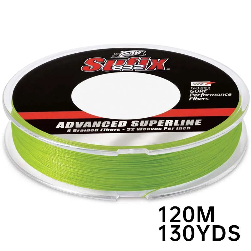Sufix 832 sufix braid x8 Fishing Line - Length:120m/130yds, Size:13-86lb PE Power linha multifilamento  Advanced Braid 8 Strands