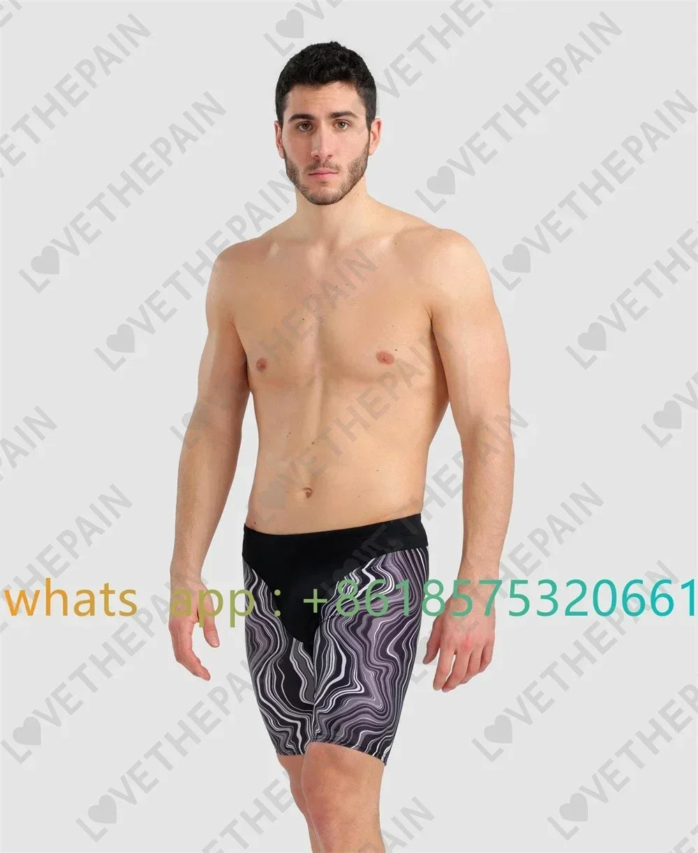 Mens Swimsuit Shorts Swimming Trunks Endurance Athletic Training Swimsuit Racing Shorts Beach Swimwear 2023 Surfing Swim Jammers