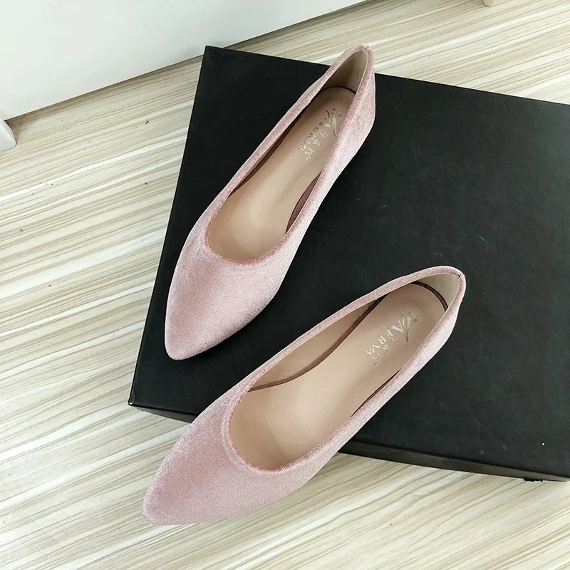 Shoes for Women Designer Shoes Wedding Shoes for Women Bride 2025 New Lady Pumps Slip on Simple Style Velvet Elegant