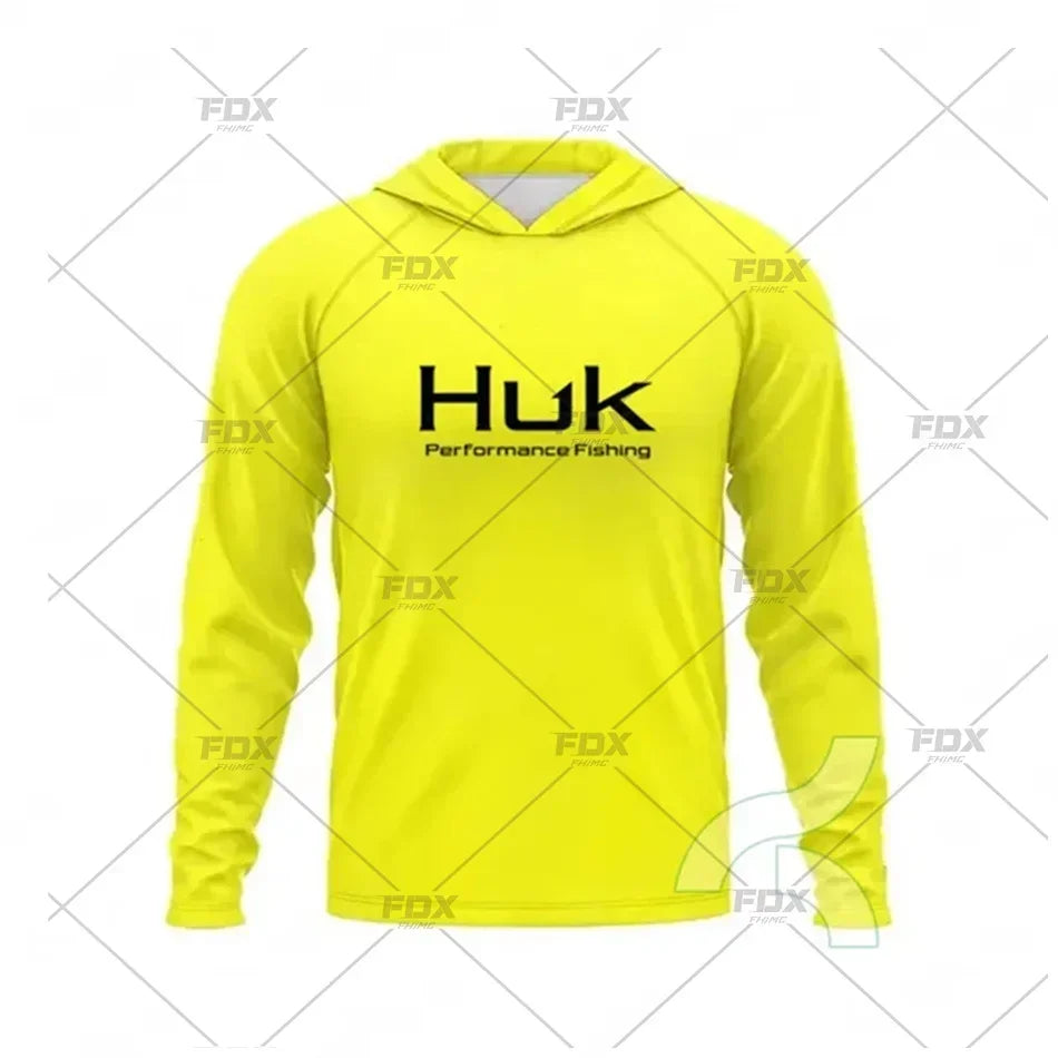 New Fishing Hoodie Huk Men Clothes Summer Breathable Long Sleeve Fishing Shirt Sun Protection Camouflage Fishing Shirts Tops