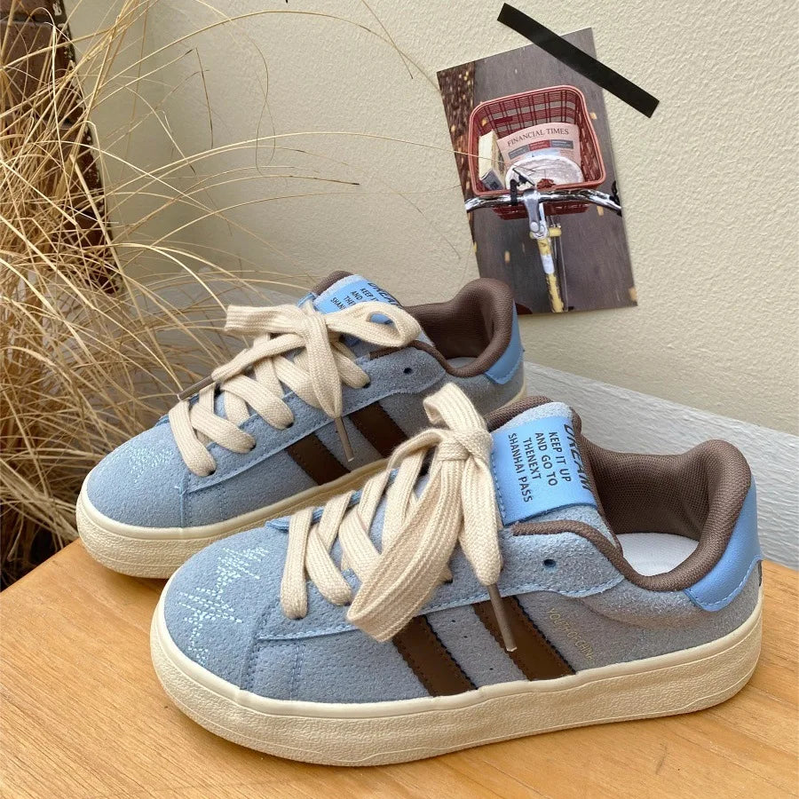 Women's Shoes 2025 Spring New Platforms Sneakers Breathable White Shoes Comfortable Casual Flats Non Slip Vulcanized Shoes