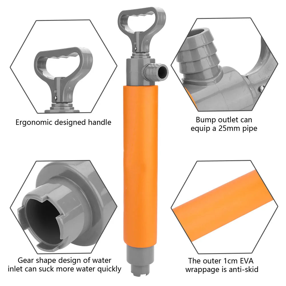 Floating Hand Bilge Pump for Kayak – Portable Manual Water Pump, Emergency Drain Tool for Boating, Canoe, Outdoor Survival