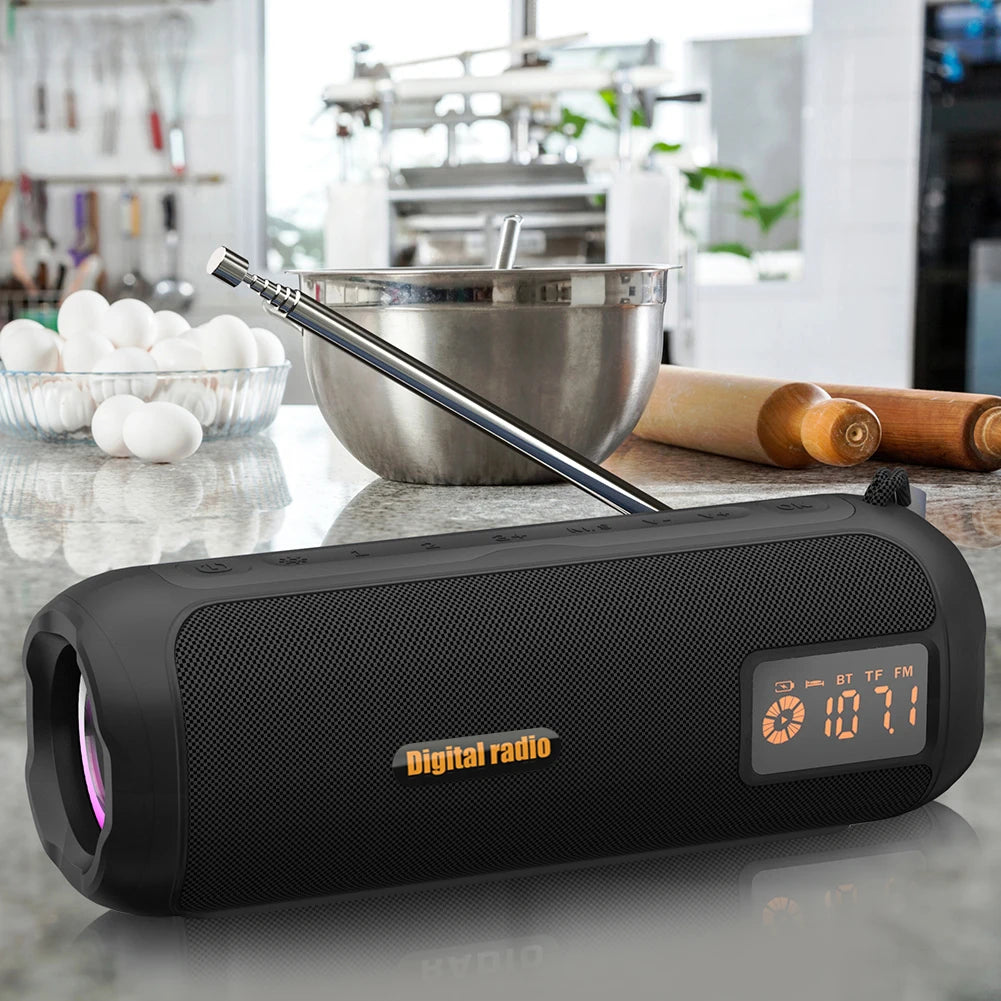BT Speaker Portable Radio AM FM Radio Rechargeable Radio for Home Kitchen Outdoor