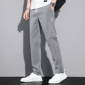 New Spring Autumn Cotton Men's Casual Pants Classic Drawstring Elastic Waist Stretch Blue Jogging Work Cargo Trousers Male