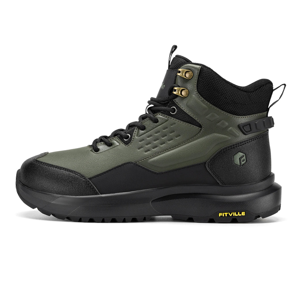 FitVille Men's Wide Hiking Boots Water Resistant High-top Trekking Shoes for Men Non-Slip Outdoor Tactical Combat Military Boot
