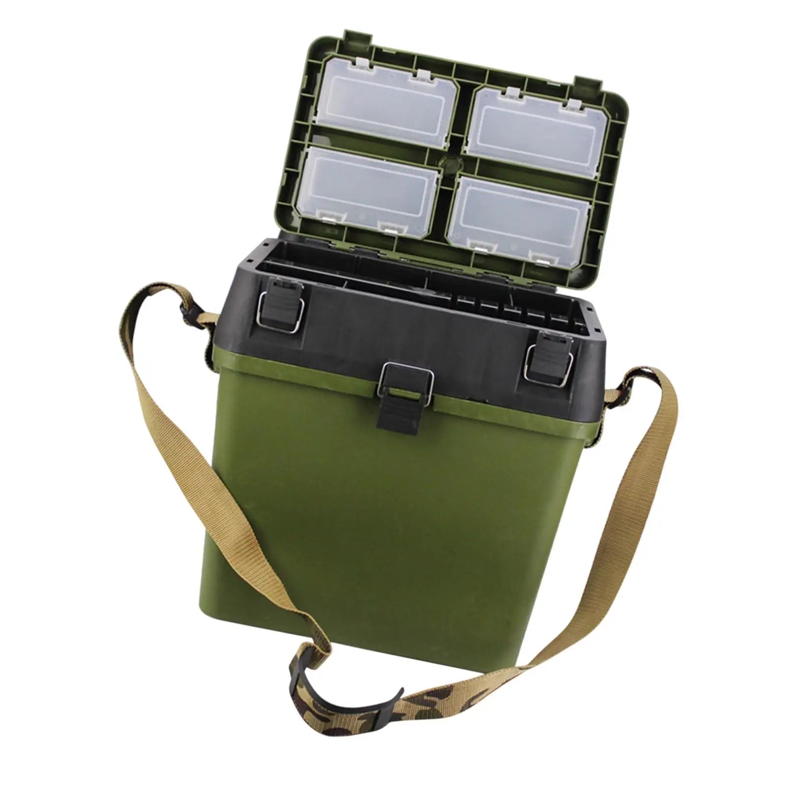 Fishing Tackle Box Fishing Equipment Waterproof Folding Handheld Fish Bucket Adjustable Shoulder Strap Portable Fishing Tool