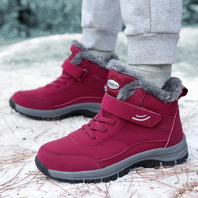 Outdoor Hiking Boots for Women Platform Snow Shoes Boots Plush Keep Warm Men Boots Winter Ankle Boots Comfortable Walking Shoes
