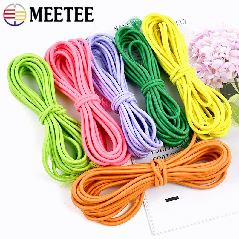 5/10Meters 4mm Elastic Bands for Hairband Sewing Stretch Rubber Tapes Rope Belt Spring String Cords DIY Clothes Accessories