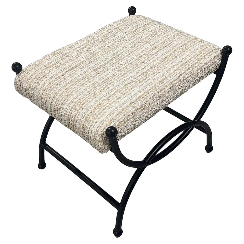 Retro Entryway Stool Metal Upholstered Ottoman Small Sofa Bench Living Room Vintage Shoe Bench Elegant Vanity Stool Customized