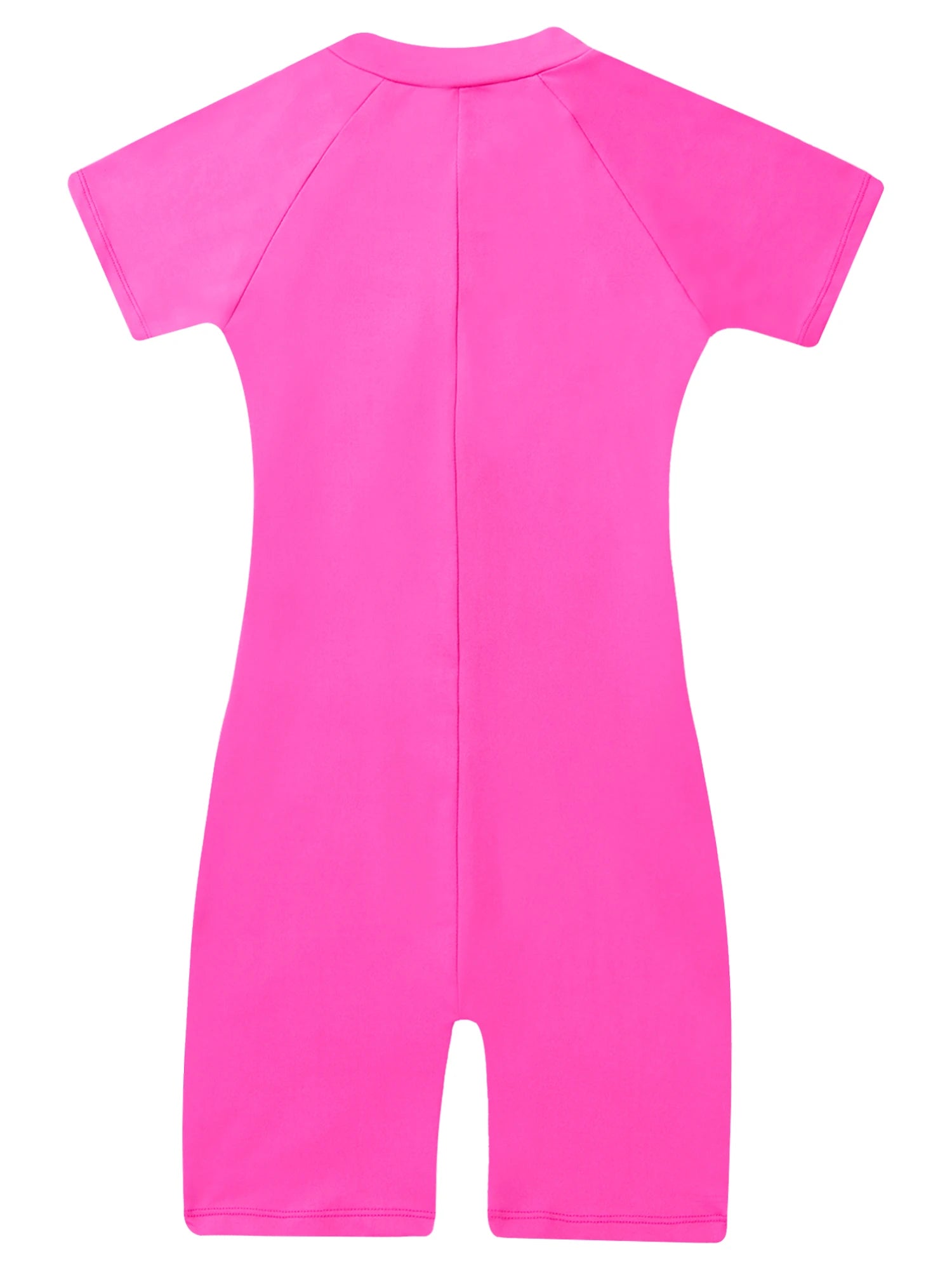 Kids Girls Boys Rash Guard One-piece Swimsuit Short Sleeves Zippered Shorty Wetsuit Swimwear Pool Beach Surfing Bathing Suit