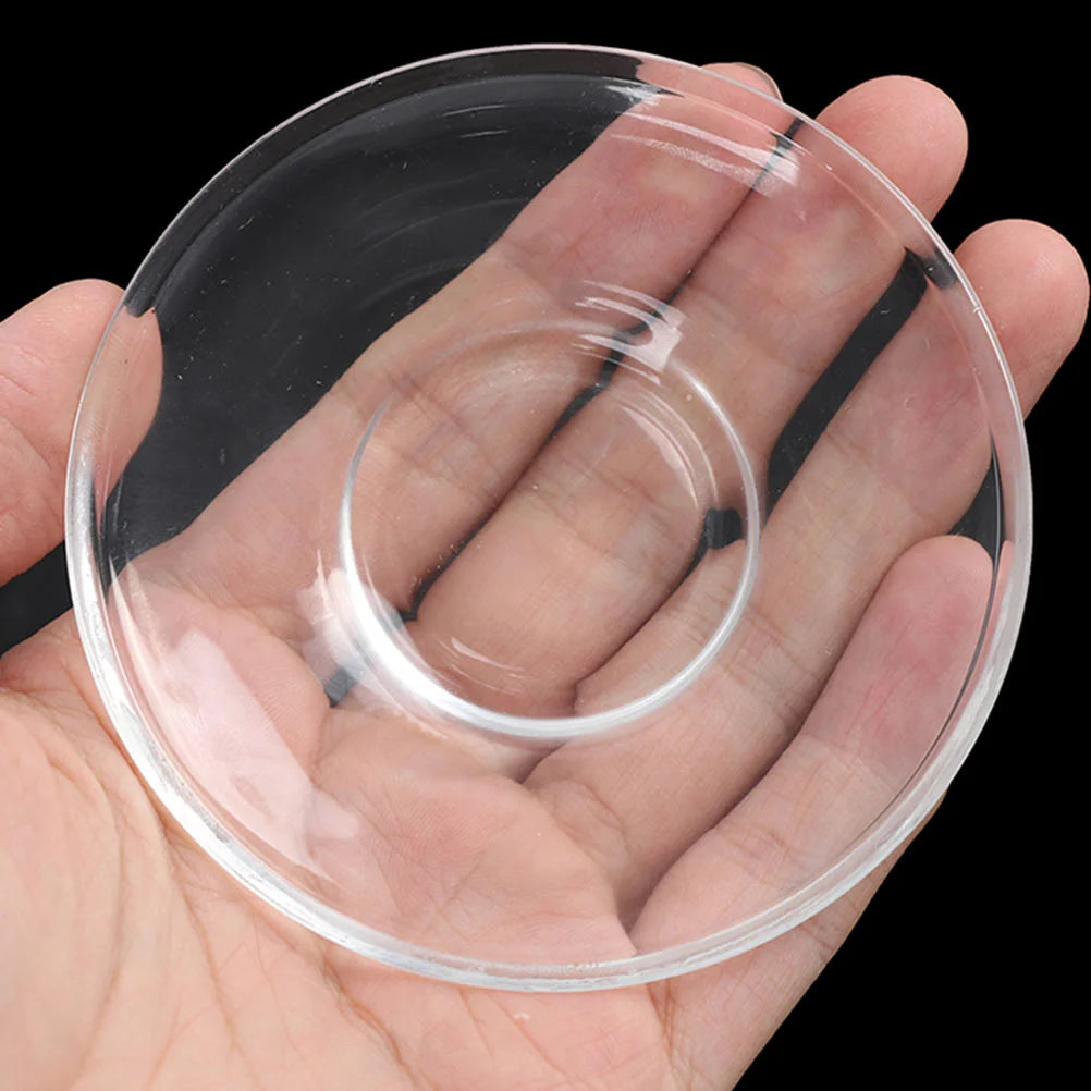 4Pcs Tea Clear Glass Plates Saucers Clear Glass Plates Round Decorative Coffee Snack Dishes Cups Saucers Kitchen Dining Bar