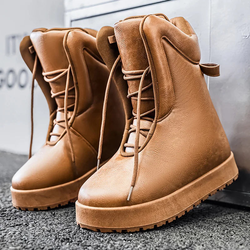 Men's shoes in autumn and winter, high top, niche fashion, versatile and casual, divided into winter casual shoes