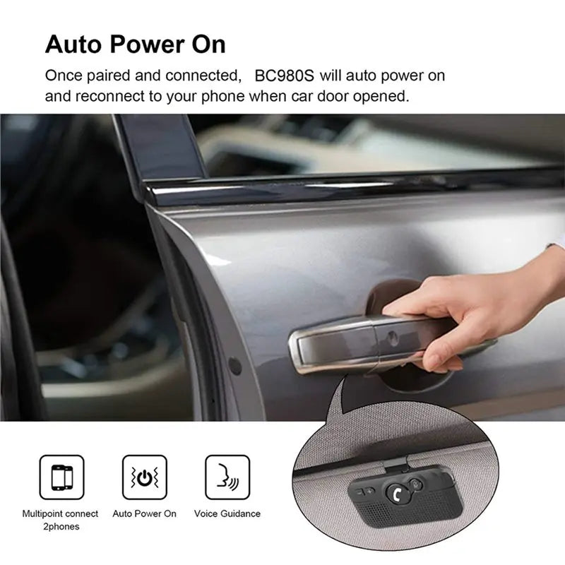 Wireless Speaker For Car Bluetooth Kit Hands-Free Cell Phone For Car Auto Conference