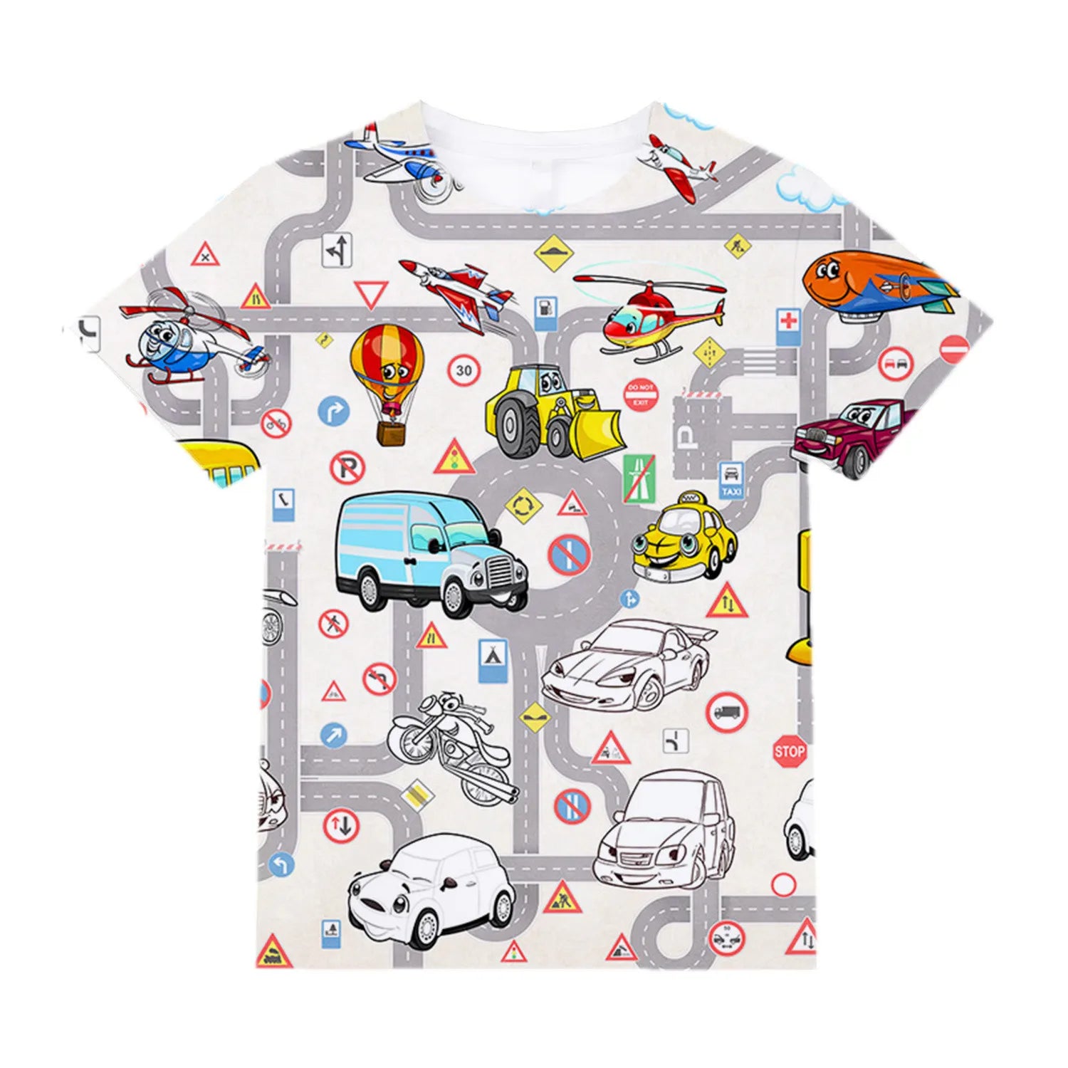 Kids Clothes for Girls from 2 to 7 Years Cute Things Cartoon Car Fashion T-Shirt Boys 9 to 14 Years White Tshirt Summer Tees Top