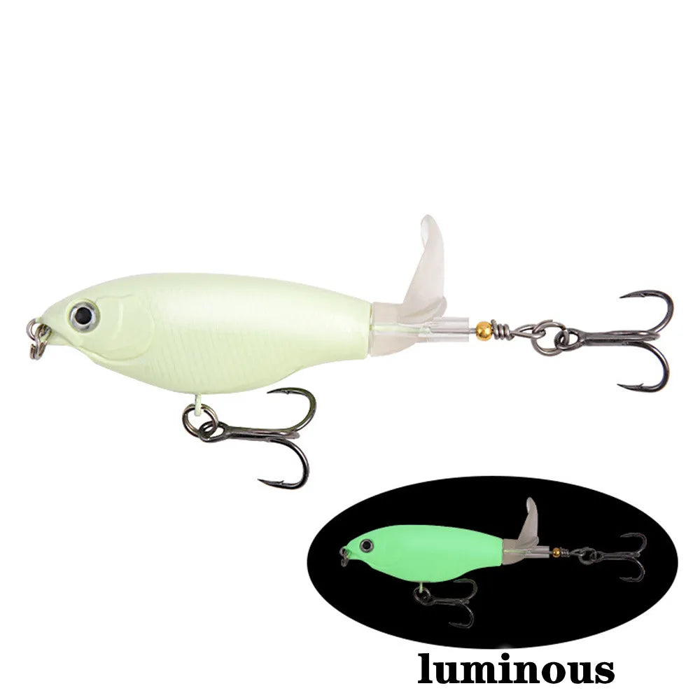 1Pcs Topwater Whopper Plopper Fishing Lure 6g/10g Trolling Catfish Artificial Hard Bait with Soft Rotating Tail Fishing Tackle