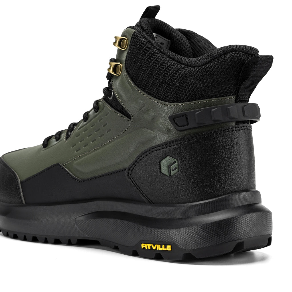 FitVille Men's Wide Hiking Boots Water Resistant High-top Trekking Shoes for Men Non-Slip Outdoor Tactical Combat Military Boot