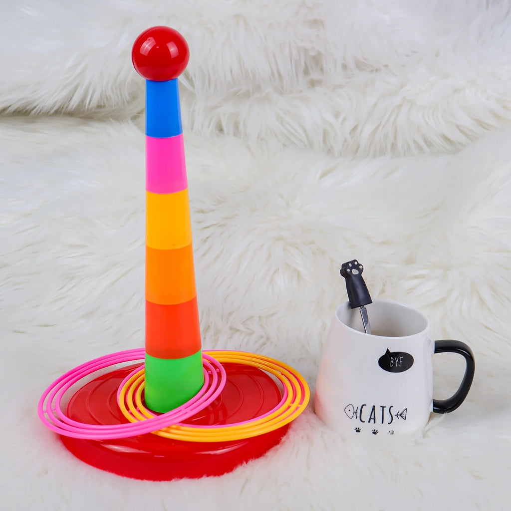 Children's game tower toys, parent-child interactive puzzle games with throwing rings, and indoor and outdoor leisure games