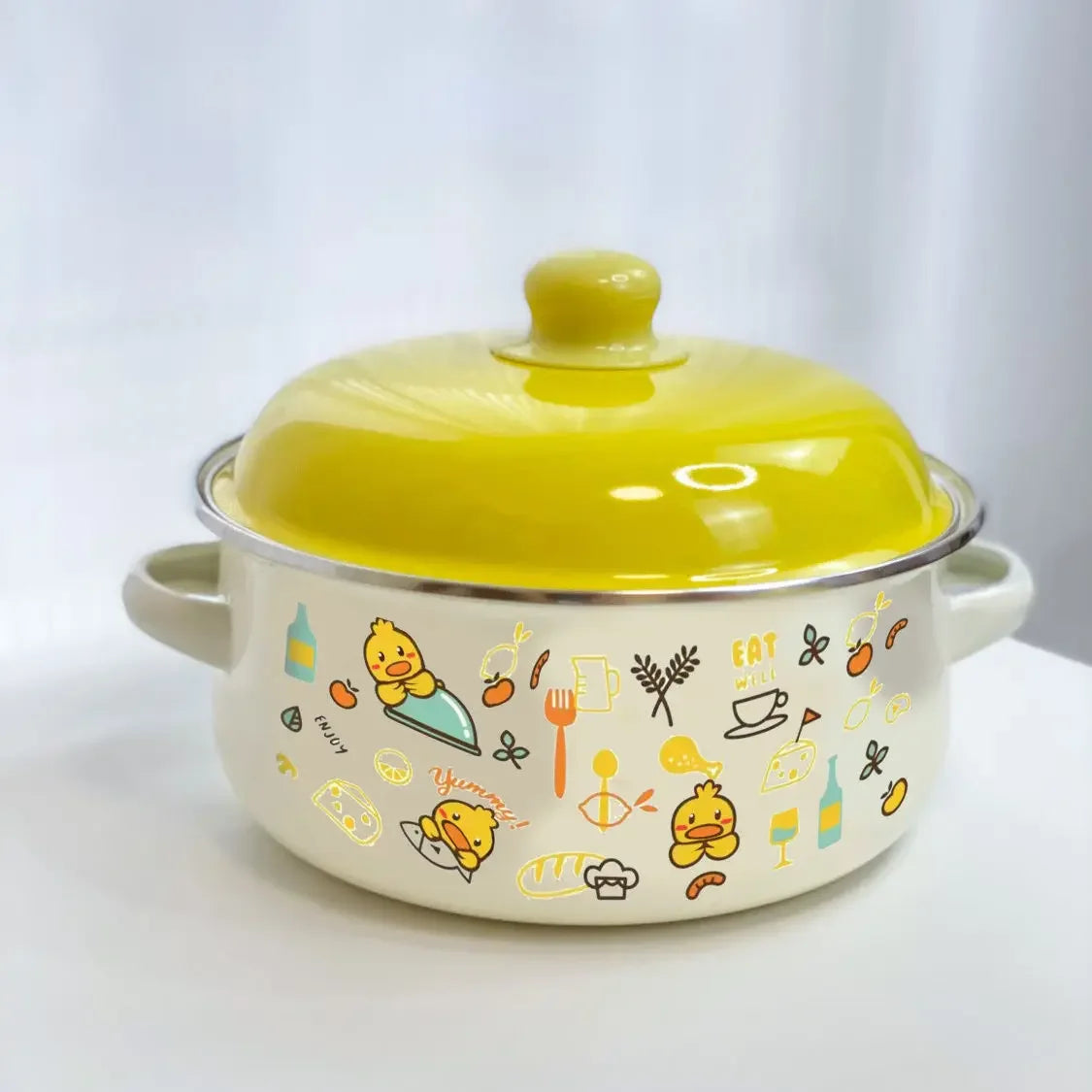 Enameled Pots and Pans Baby Complementary Food Bowl Cooking Pasta Pot Fruit Salad Bowl Induction Cooker Gas Universal Hot Pots A