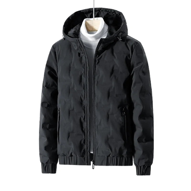 Mens Outdoor Winter Fishing Clothing Warm Cotton-padded Jacket Lightweight Down Jacket Short Hooded Casual Style Men Winter Down