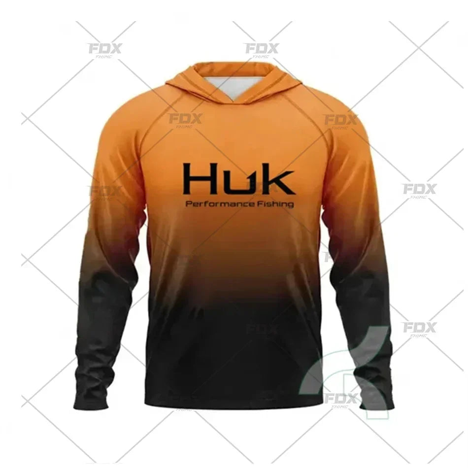 New Fishing Hoodie Huk Men Clothes Summer Breathable Long Sleeve Fishing Shirt Sun Protection Camouflage Fishing Shirts Tops