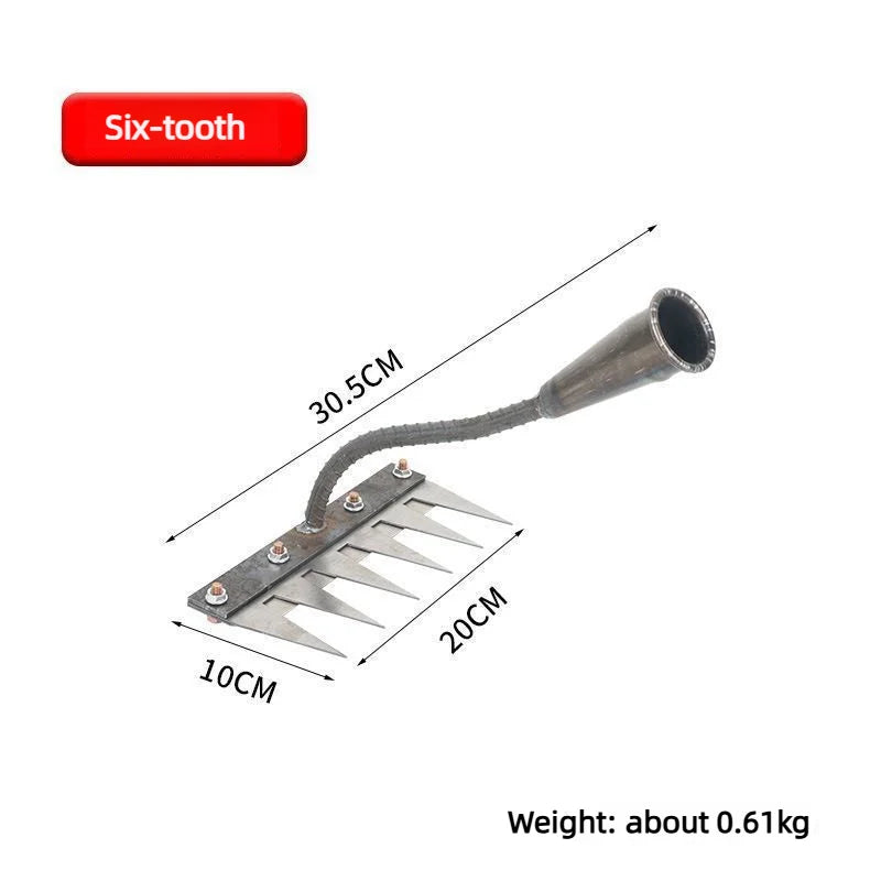 8/7/6/5teeth Garden Weeding Rake Heavy Duty Metal Gardening Hoe Weeding Rake Farm Tool for Gardening Weeding Loosening Soil Rake