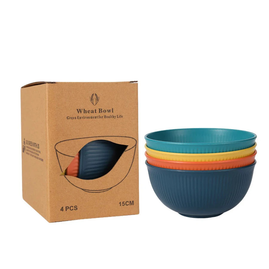 Dinner Dishes Wheat Straw Dinner Plates Set Eco Friendly Full Tableware Plates Cups Bowls Set Kitchen Accessories Dinnerware