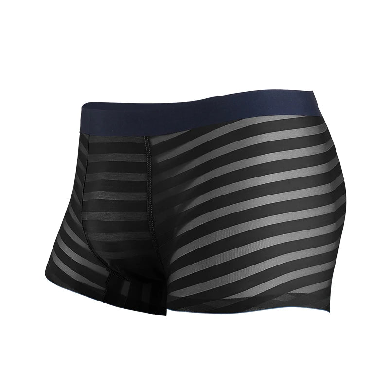 Men's Underwear, Ice Silk, Summer Thin Boxer Briefs, Seamless Modal Four-Corner Breathable Antibacterial Shorts, Trendy