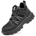 Mens Work Boots 2025 Fashion Outdoor Leather Steel Toe Indestructible Shoes Men Anti Slip Puncture Proof Safety Shoes Boot Man