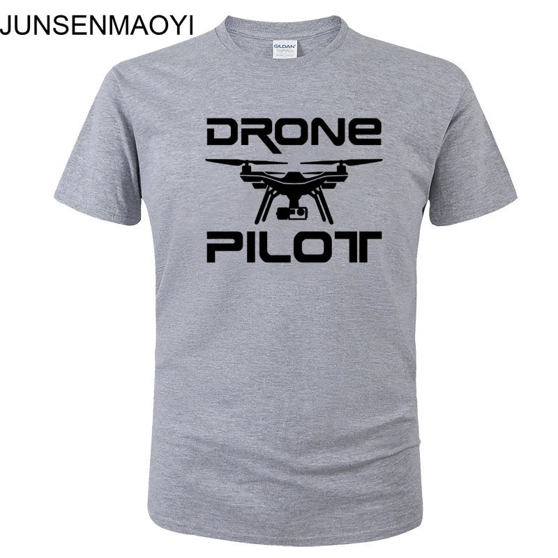2025 New DRONE PILOTUAV Funny Printed T Shirt Summer Casual Cotton Short Sleeve O-Neck Men Clothing Brand Tee Plus Size XS-XXXL
