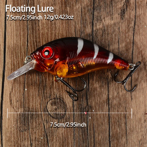 5pcs Crankbaits Bait Fishing Lure Floating Wobbler Crank Jerkbait Bass Swimbait Treble Hooks Swim Hard