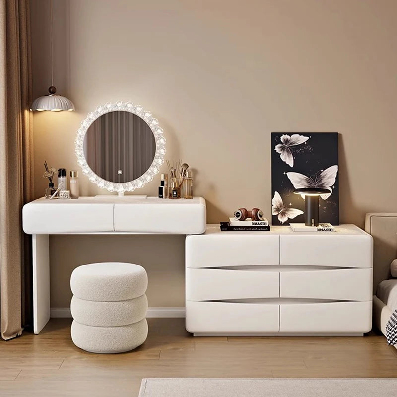 European Trendy Vanity Table Modern Glamour Living Room Wide Vanity Table Corner Aesthetic Meuble Rangement Salon Furniture