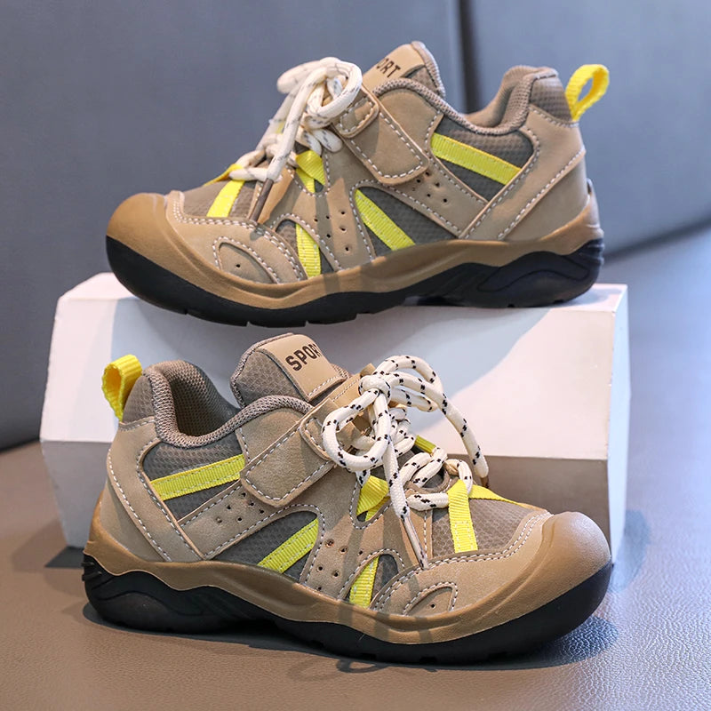 Kids Shoes for Boy 2025 New School Children Fashion Causal Girls Sports Shoes Mesh Patchwork Toddlers Running Sneakers Hook Loop