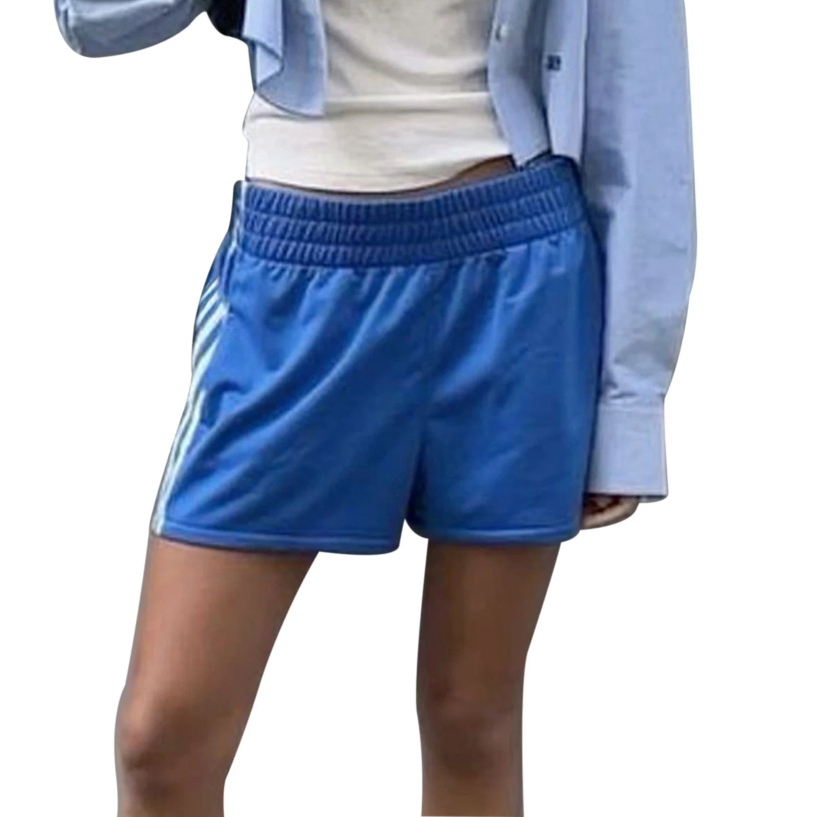 HEZIOWYUN Women's Summer Y2K Retro Striped Patchwork Shorts Casual Loose Elastic Waist Sporty Boxers Sleep Bottoms with Pockets