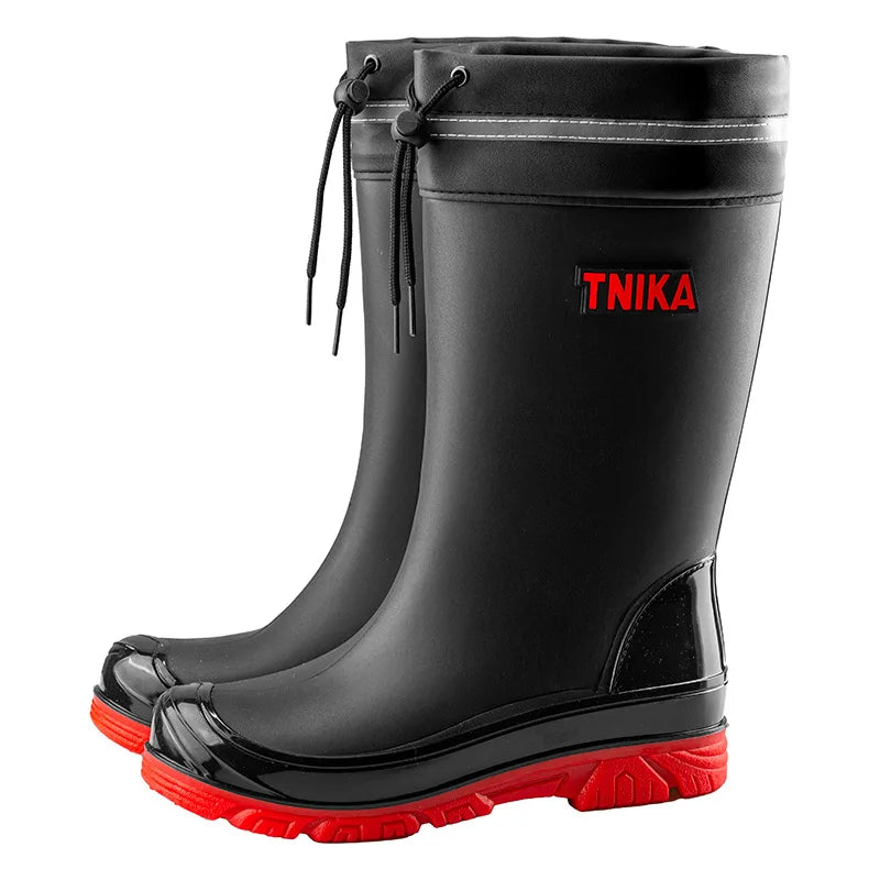 New Men Rain Shoes Boots Waterproof Rubber Shoes for Fishing Husband Work Safety Man Mid-Tube Rain Boots Non-Slip Water Footwear