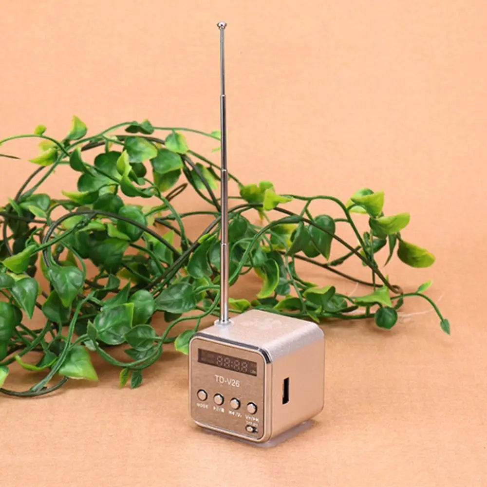 Portable LED Portable Mini FM Radio Clear Sound Mini Digital Radio Stereo Speaker FM Receiver Computer