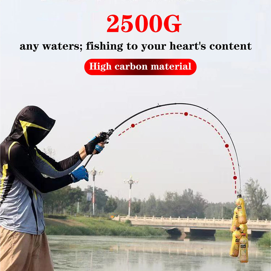 1.8-Meter Two-Section Lure Rod Suitable for Various Waters, Lightweight and Portable, Comfortable to Hold, Imitation Wood Soft Handle, Eav Segmented Grip, All-Black Color with Gold Accents, Enhanced Fashion, Ceramic Guide Rin