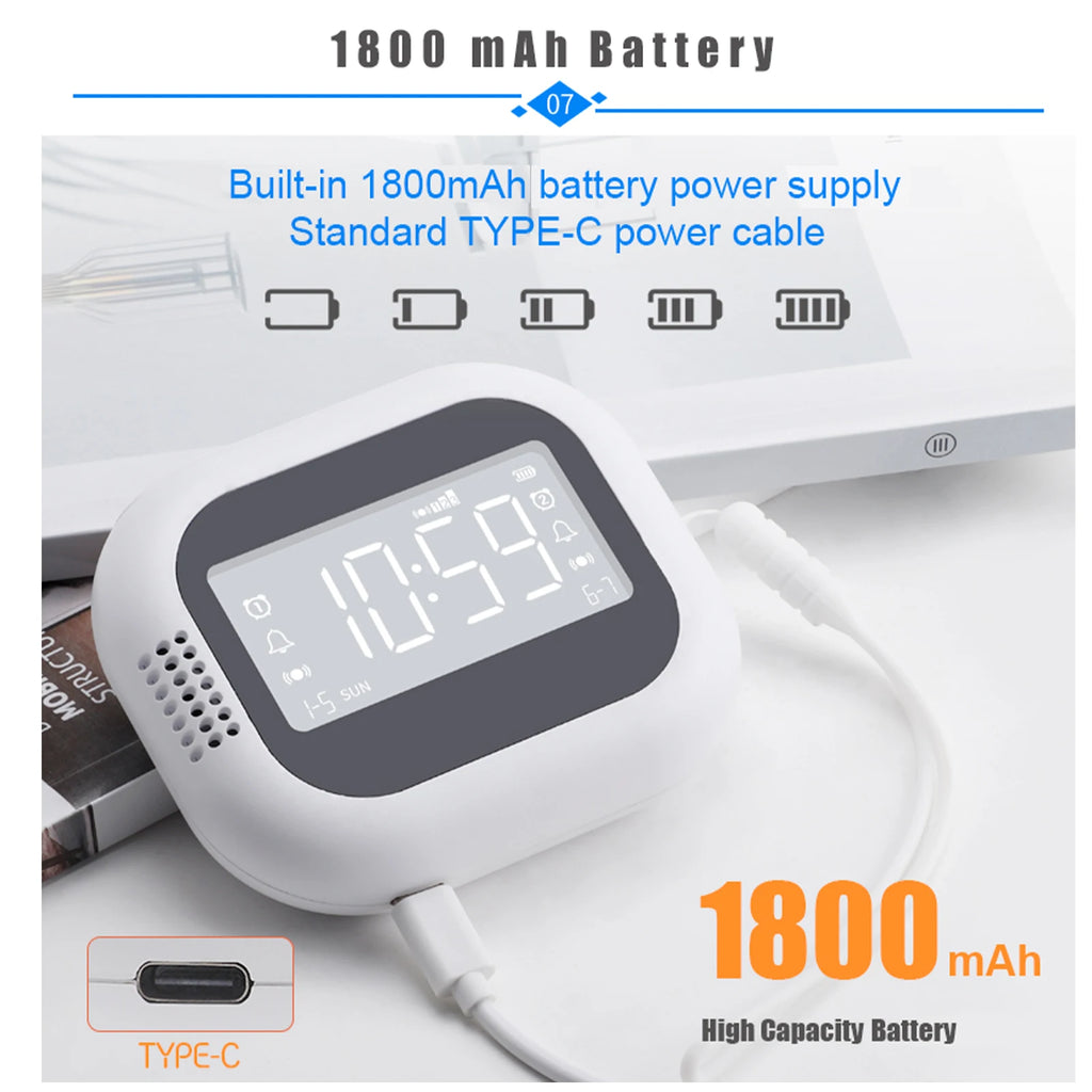 Vibrating Alarm Clock with FM Radio and Rechargeable 1800mAh Battery for Heavy Sleepers, Elderly Dorm Room Hearing Impaired